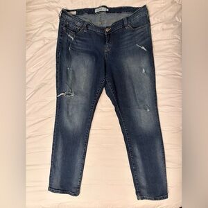 Classic Torrid Boyfriend Distressed Blue Jeans